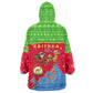 Eritrea Christmas Wearable Blanket Hoodie Santa Claus Camel Sleigh National Emblem - African Pride
