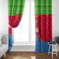 Eritrea Christmas Window Curtain Santa Claus Camel Sleigh National Emblem - African Pride