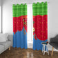 Eritrea Christmas Window Curtain Santa Claus Camel Sleigh National Emblem - African Pride