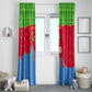 Eritrea Christmas Window Curtain Santa Claus Camel Sleigh National Emblem - African Pride