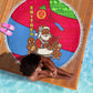 Eritrea Christmas Beach Blanket African Santa Gingerbread Harp National Flag Colors - African Pride