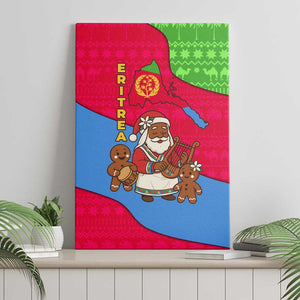 Eritrea Christmas Canvas Wall Art African Santa Gingerbread Harp National Flag Colors - African Pride