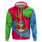 Eritrea Christmas Hoodie African Santa Gingerbread Harp National Flag Colors - African Pride