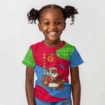Eritrea Christmas Kid T shirt African Santa Gingerbread Harp National Flag Colors - African Pride