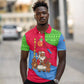Eritrea Christmas Polo Shirt African Santa Gingerbread Harp National Flag Colors - African Pride