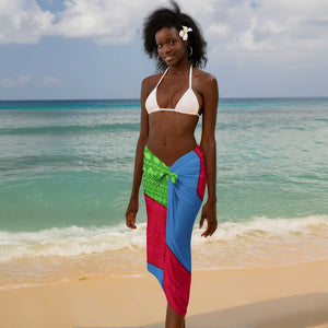 Eritrea Christmas Sarong African Santa Gingerbread Harp National Flag Colors - African Pride