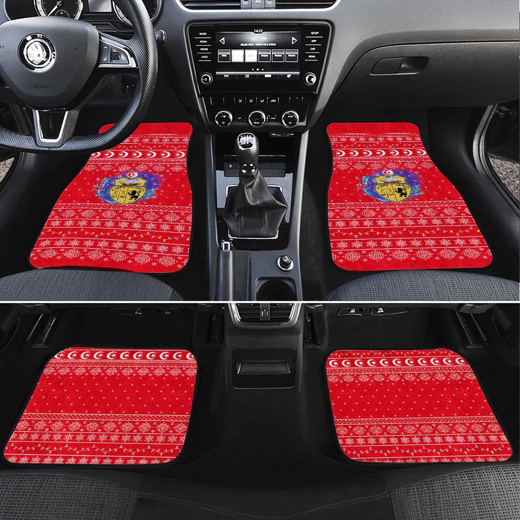 Tunisia Christmas Car Mats Desert Camel Crescent Snowflake Pattern - African Pride