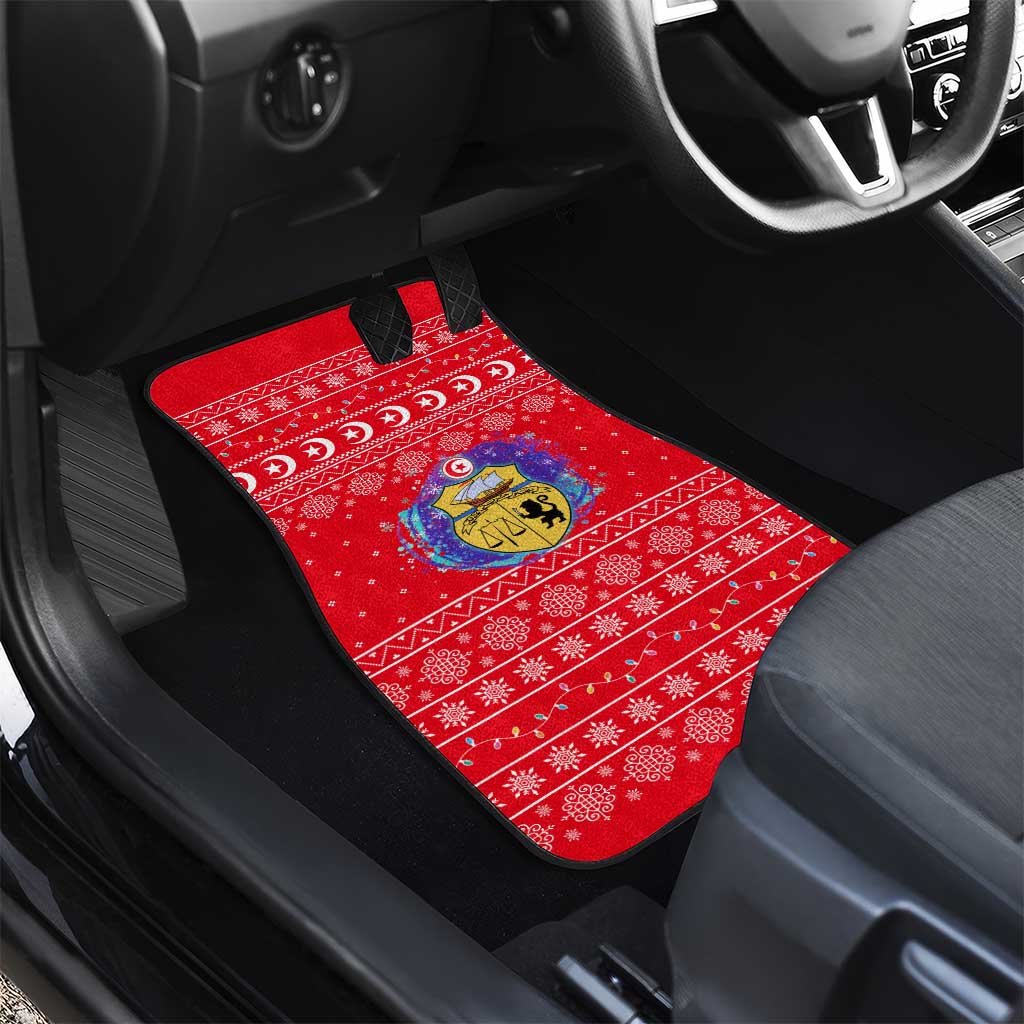 Tunisia Christmas Car Mats Desert Camel Crescent Snowflake Pattern - African Pride