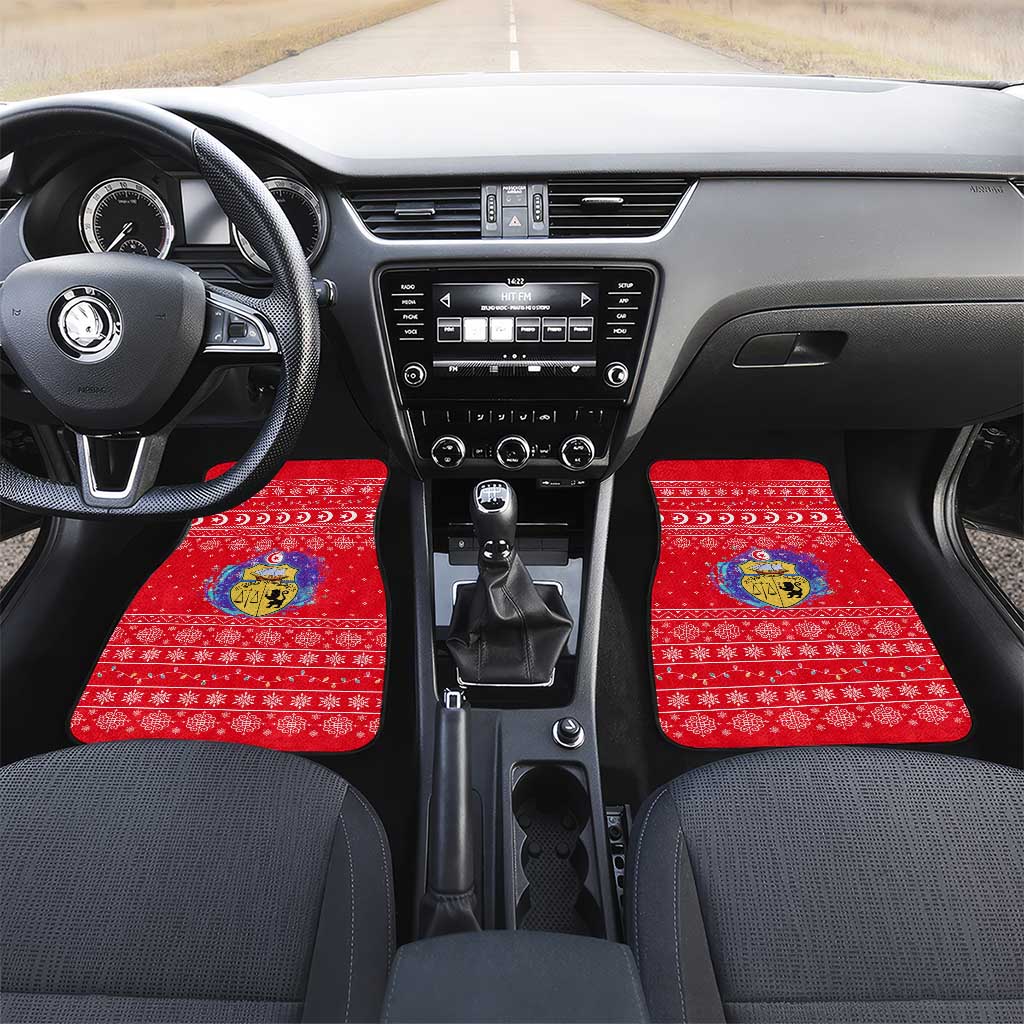 Tunisia Christmas Car Mats Desert Camel Crescent Snowflake Pattern - African Pride