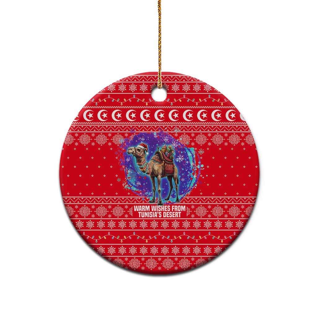 Tunisia Christmas Ceramic Ornament Desert Camel Crescent Snowflake Pattern - African Pride