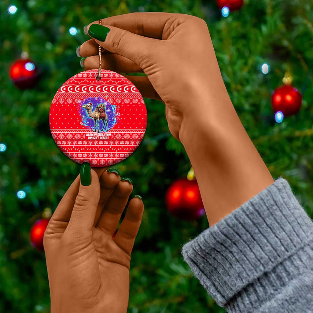 Tunisia Christmas Ceramic Ornament Desert Camel Crescent Snowflake Pattern - African Pride