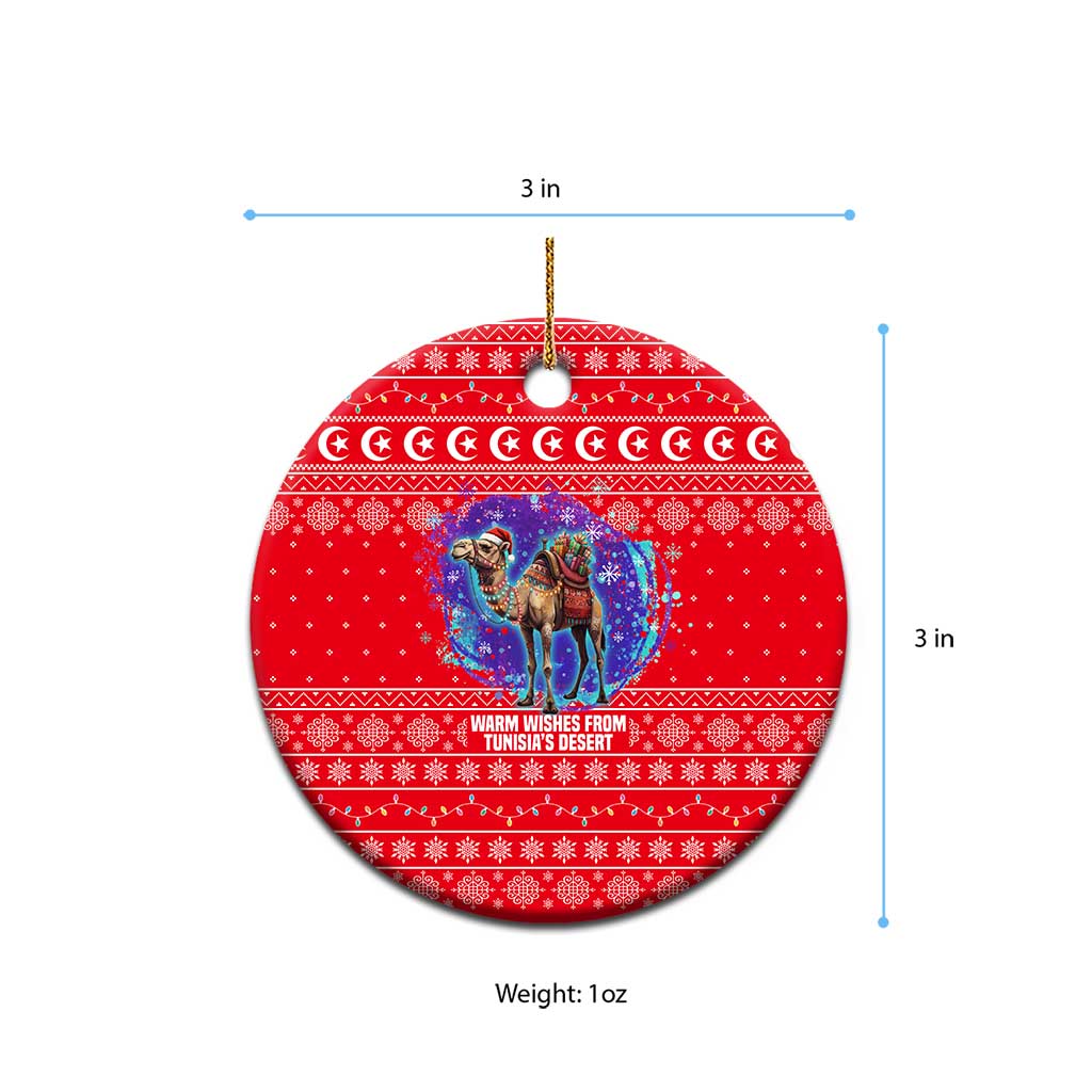 Tunisia Christmas Ceramic Ornament Desert Camel Crescent Snowflake Pattern - African Pride