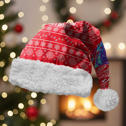 Tunisia Christmas Santa Hat Desert Camel Crescent Snowflake Pattern - African Pride