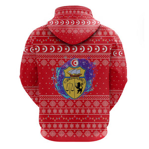 Tunisia Christmas Hoodie Desert Camel Crescent Snowflake Pattern - African Pride