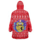 Tunisia Christmas Kid Wearable Blanket Hoodie Desert Camel Crescent Snowflake Pattern - African Pride