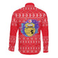 Tunisia Christmas Long Sleeve Button Shirt Desert Camel Crescent Snowflake Pattern - African Pride