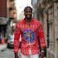 Tunisia Christmas Long Sleeve Button Shirt Desert Camel Crescent Snowflake Pattern - African Pride