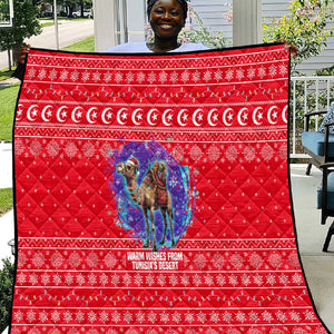 Tunisia Christmas Quilt Desert Camel Crescent Snowflake Pattern - African Pride