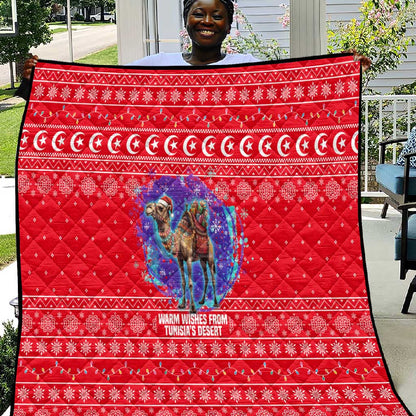 Tunisia Christmas Quilt Desert Camel Crescent Snowflake Pattern - African Pride