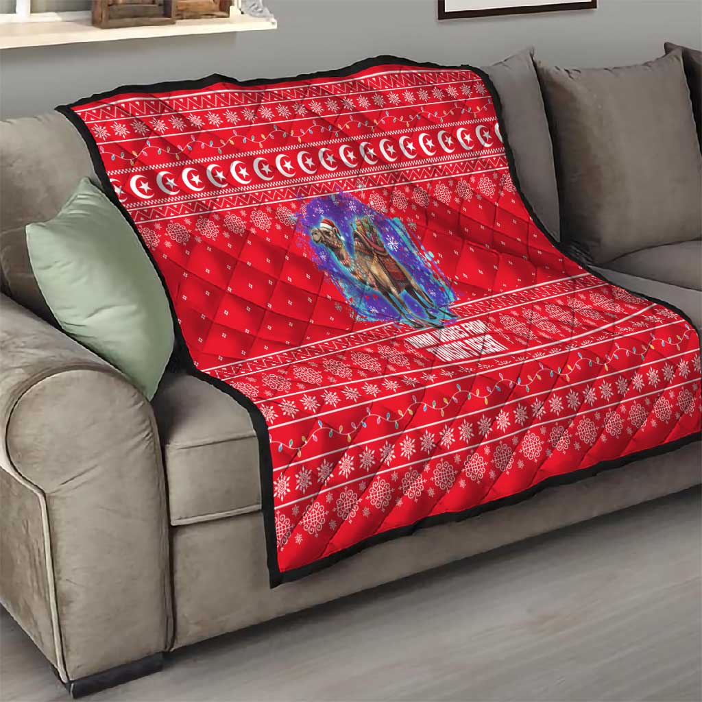 Tunisia Christmas Quilt Desert Camel Crescent Snowflake Pattern - African Pride