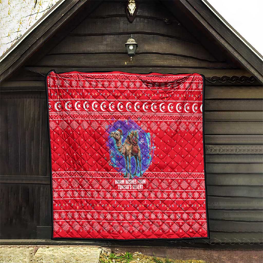 Tunisia Christmas Quilt Desert Camel Crescent Snowflake Pattern - African Pride