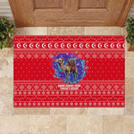 Tunisia Christmas Rubber Doormat Desert Camel Crescent Snowflake Pattern - African Pride