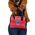 Tunisia Christmas Shoulder Handbag Desert Camel Crescent Snowflake Pattern - African Pride