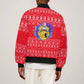 Tunisia Christmas Sleeve Zip Bomber Jacket Desert Camel Crescent Snowflake Pattern - African Pride