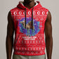 Tunisia Christmas Sleeveless Hoodie Desert Camel Crescent Snowflake Pattern - African Pride