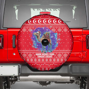 Tunisia Christmas Spare Tire Cover Desert Camel Crescent Snowflake Pattern - African Pride