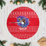 Tunisia Christmas Tree Skirt Desert Camel Crescent Snowflake Pattern - African Pride