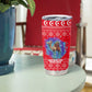 Tunisia Christmas Tumbler Cup Desert Camel Crescent Snowflake Pattern - African Pride