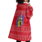 Tunisia Christmas Wearable Blanket Hoodie Desert Camel Crescent Snowflake Pattern - African Pride