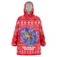Tunisia Christmas Wearable Blanket Hoodie Desert Camel Crescent Snowflake Pattern - African Pride