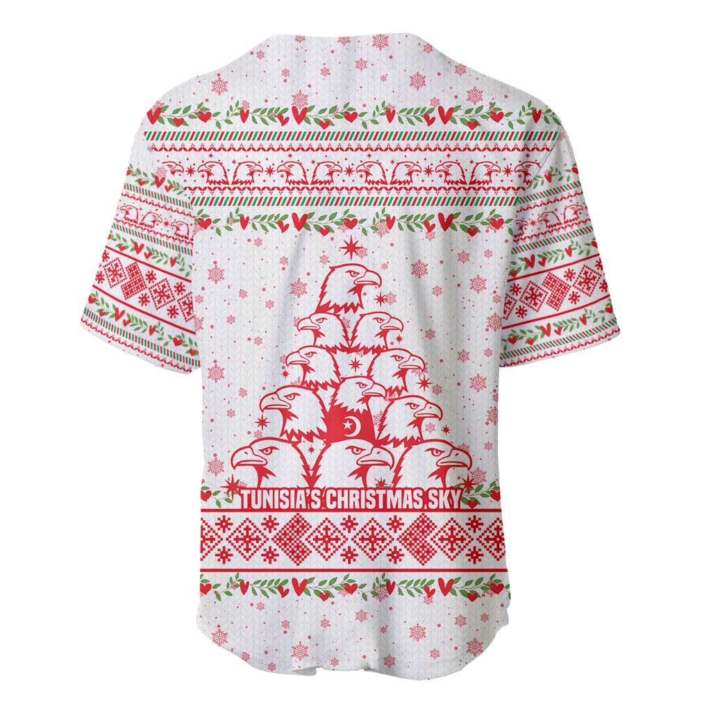 Tunisia Christmas Baseball Jersey Falcon Tree Snowflake and Festive Borders - African Pride