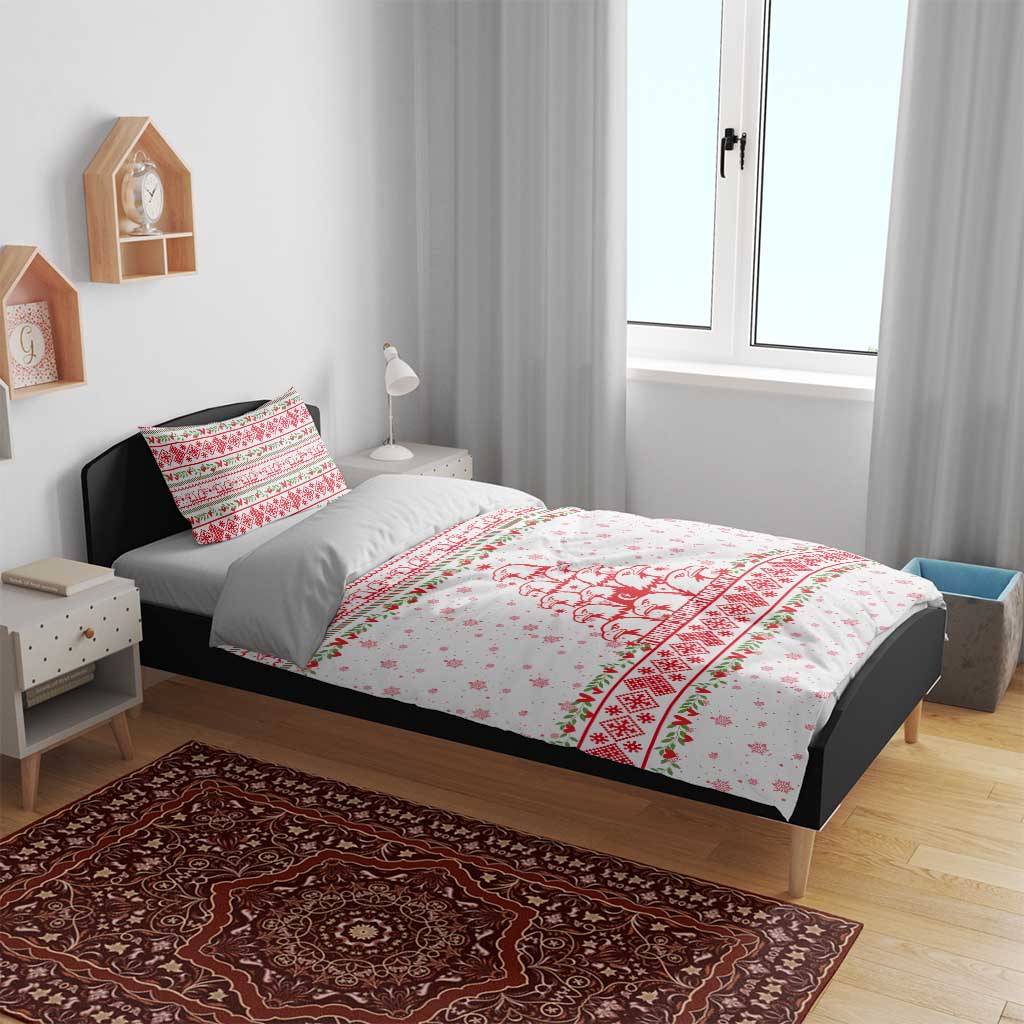 Tunisia Christmas Bedding Set Falcon Tree Snowflake and Festive Borders - African Pride