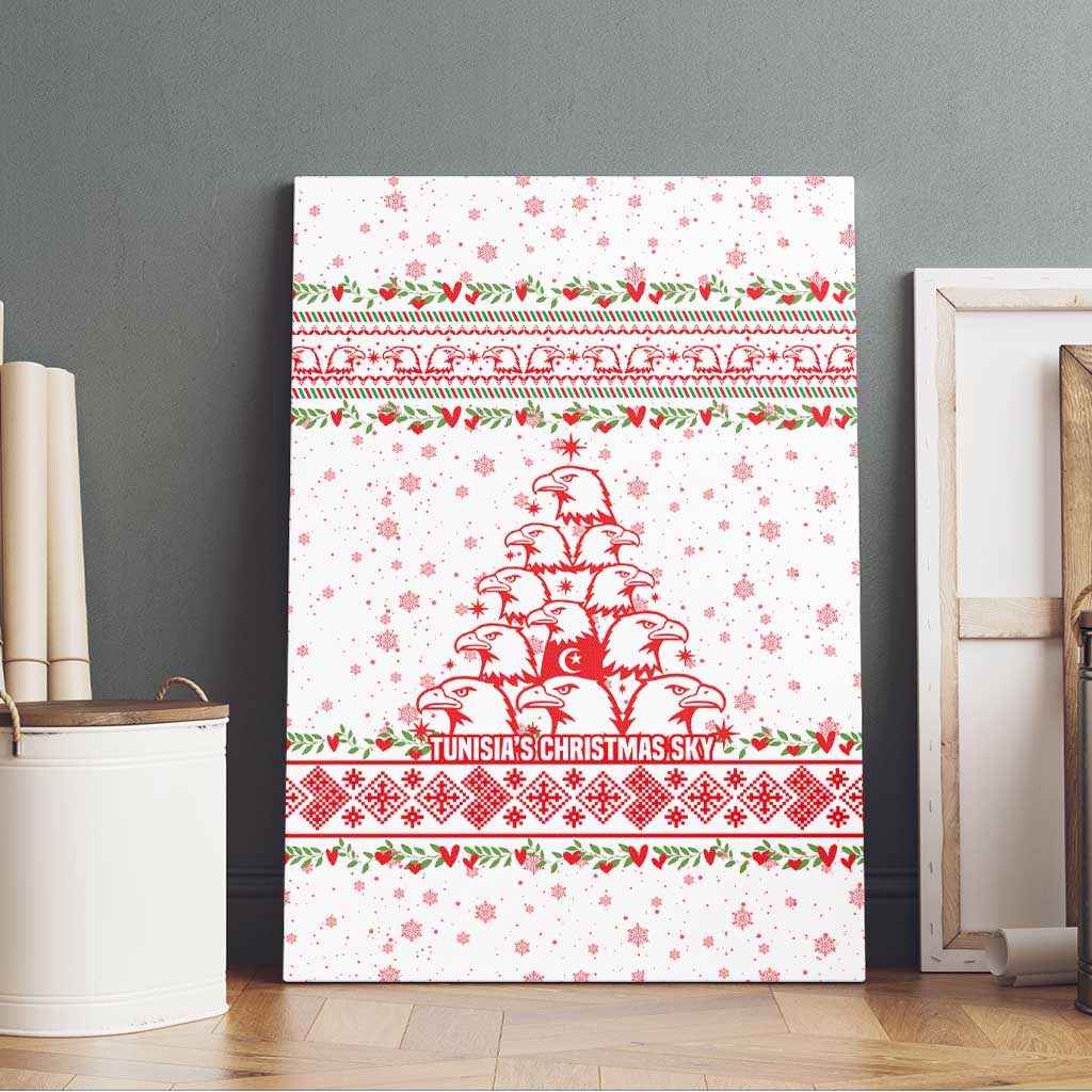 Tunisia Christmas Canvas Wall Art Falcon Tree Snowflake and Festive Borders - African Pride