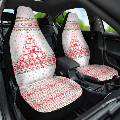 Tunisia Christmas Car Seat Cover Falcon Tree Snowflake and Festive Borders - African Pride