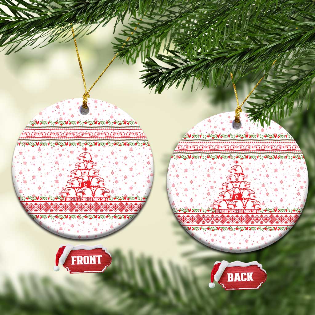 Tunisia Christmas Ceramic Ornament Falcon Tree Snowflake and Festive Borders - African Pride