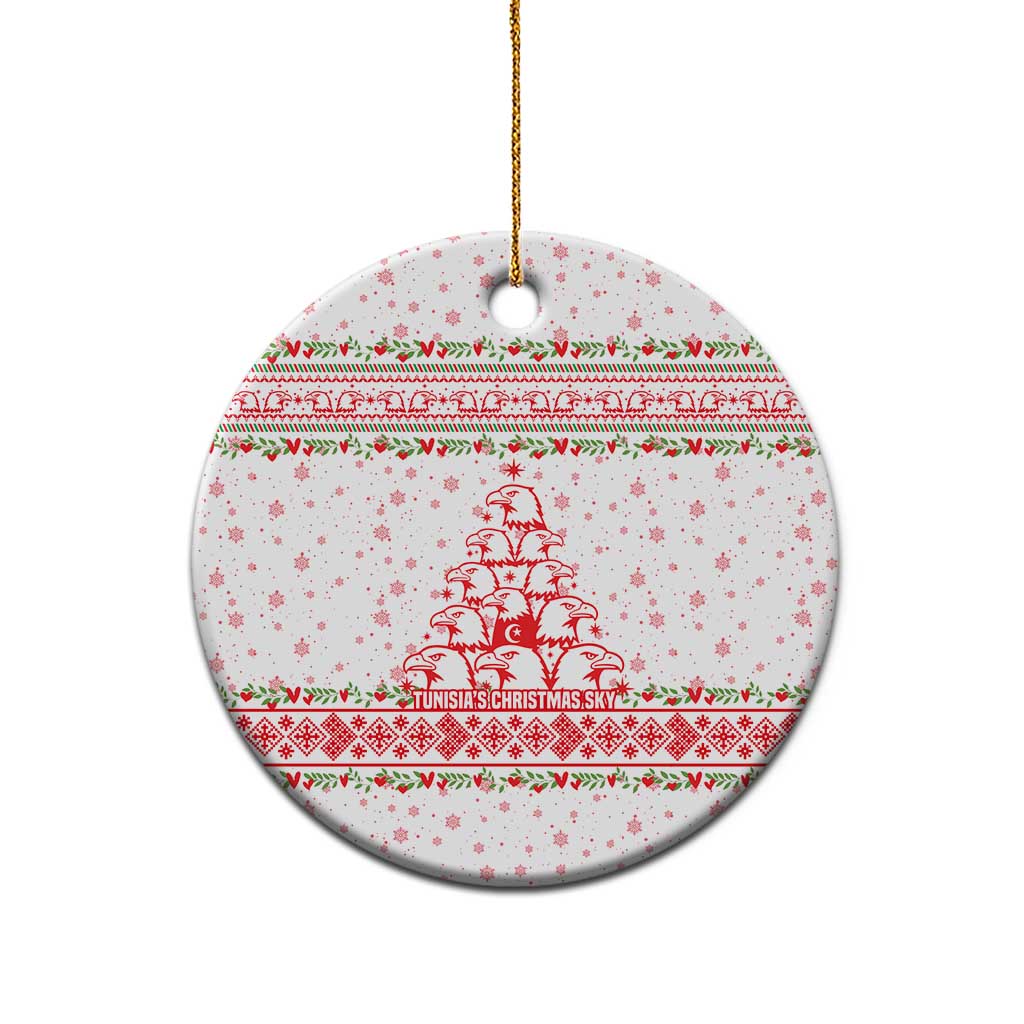 Tunisia Christmas Ceramic Ornament Falcon Tree Snowflake and Festive Borders - African Pride