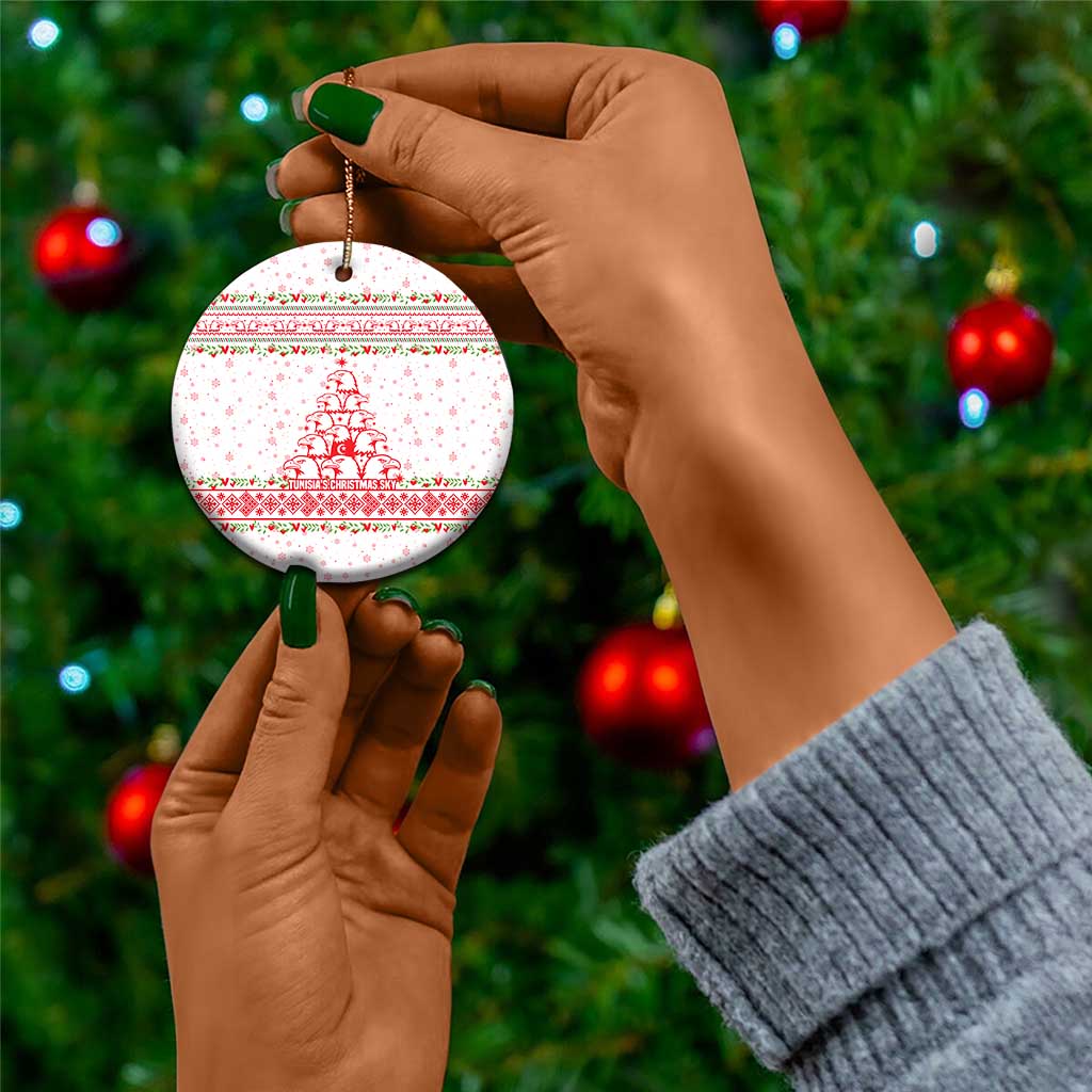 Tunisia Christmas Ceramic Ornament Falcon Tree Snowflake and Festive Borders - African Pride