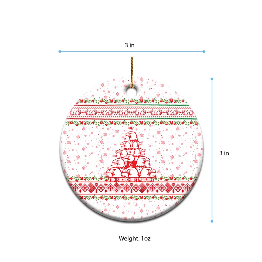 Tunisia Christmas Ceramic Ornament Falcon Tree Snowflake and Festive Borders - African Pride