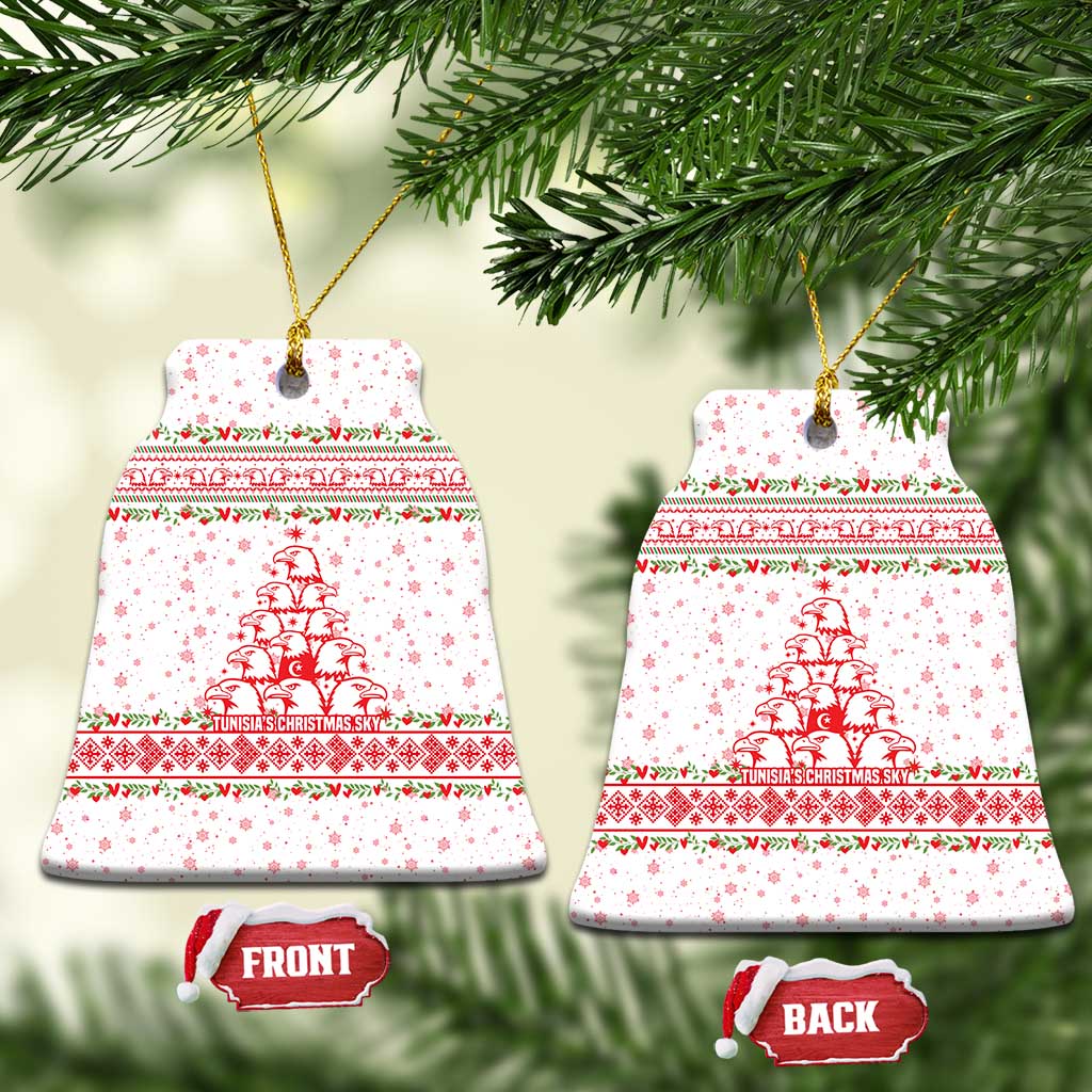 Tunisia Christmas Ceramic Ornament Falcon Tree Snowflake and Festive Borders - African Pride
