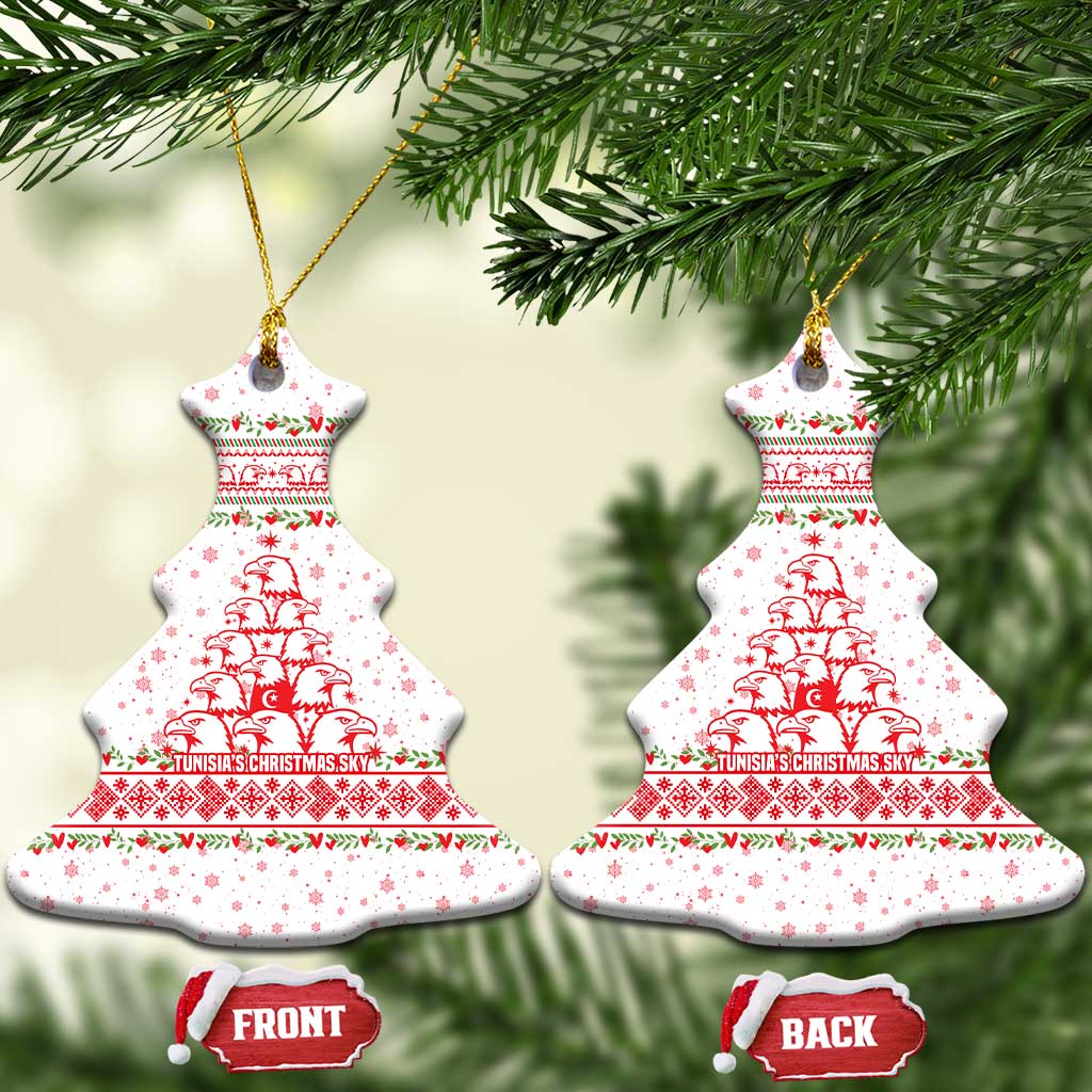 Tunisia Christmas Ceramic Ornament Falcon Tree Snowflake and Festive Borders - African Pride