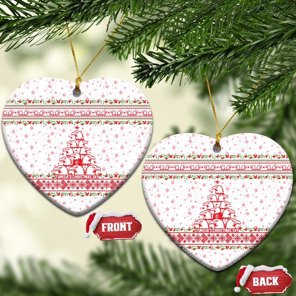 Tunisia Christmas Ceramic Ornament Falcon Tree Snowflake and Festive Borders - African Pride