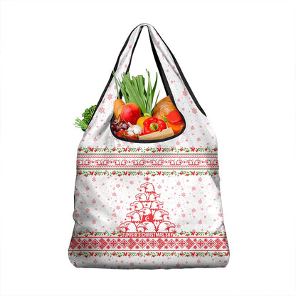 Tunisia Christmas Grocery Bag Falcon Tree Snowflake and Festive Borders - African Pride