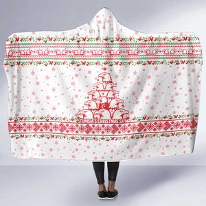 Tunisia Christmas Hooded Blanket Falcon Tree Snowflake and Festive Borders - African Pride