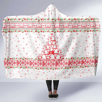 Tunisia Christmas Hooded Blanket Falcon Tree Snowflake and Festive Borders - African Pride