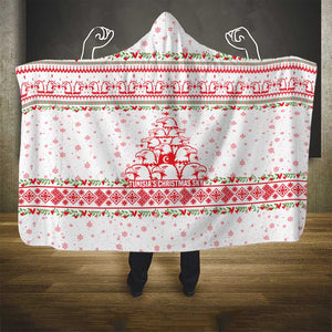 Tunisia Christmas Hooded Blanket Falcon Tree Snowflake and Festive Borders - African Pride