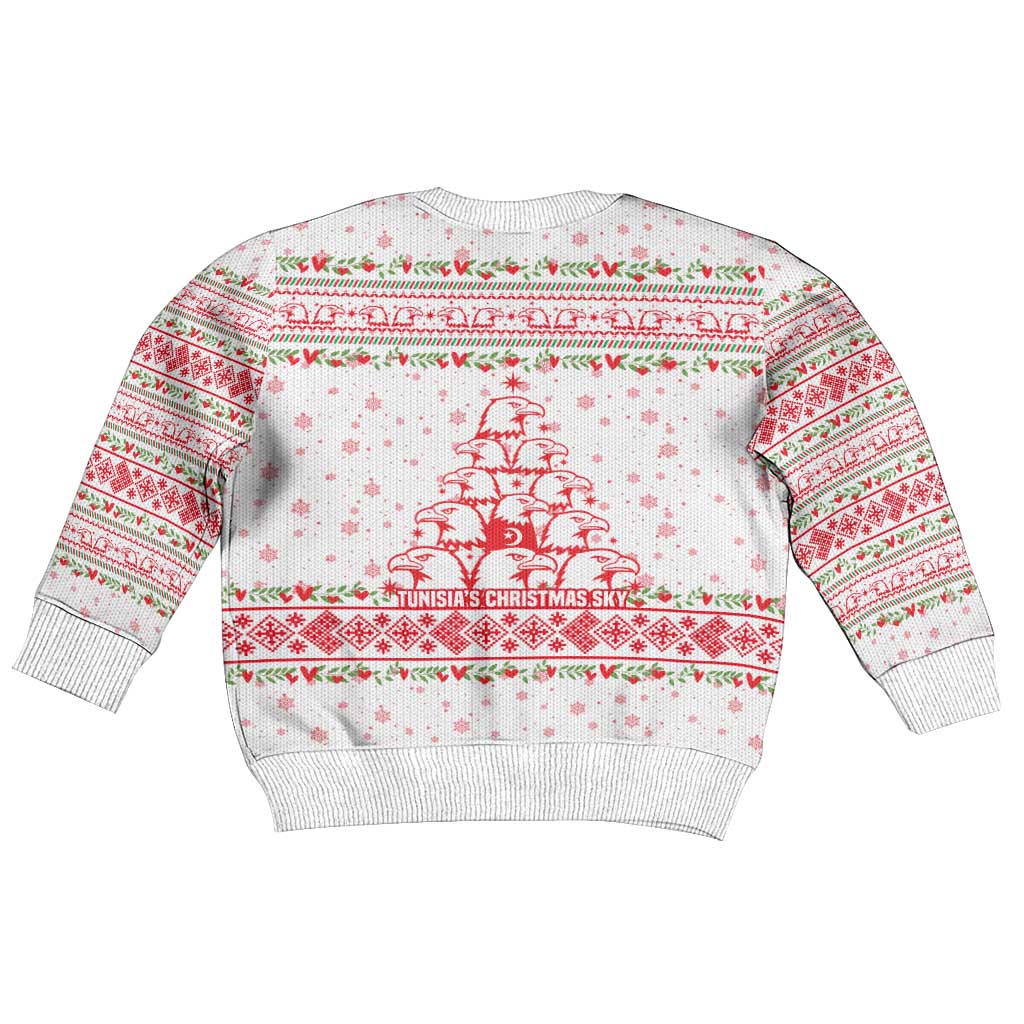 Tunisia Christmas Kid Ugly Christmas Sweater Falcon Tree Snowflake and Festive Borders - African Pride